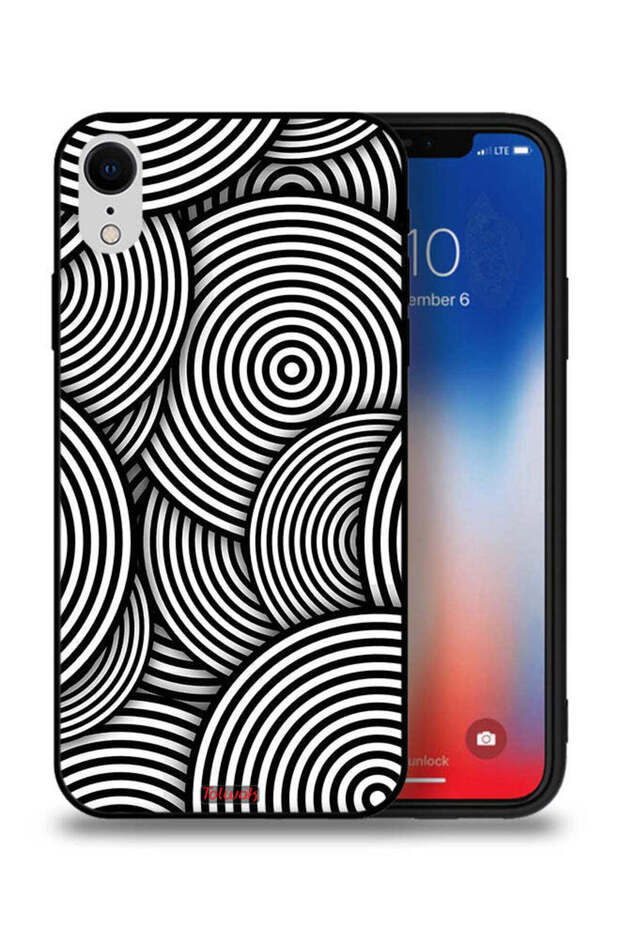 غطاء حماية لجهاز Apple iPhone XR بنمط دوائر وهمية