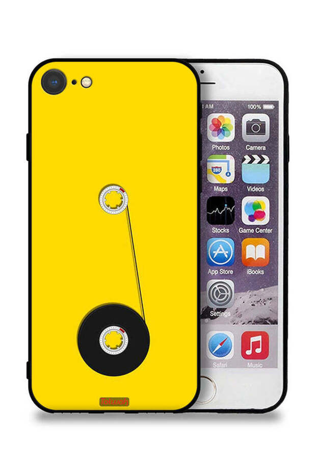 غطاء حماية لجهاز Apple iPhone SE (2020) برسومات عجلة الكاسيت