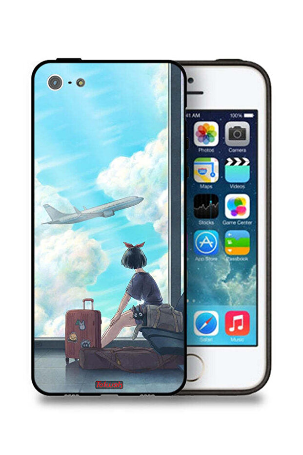 جراب حماية لهاتف Apple iPhone 5/5s/SE بتصميم فني للسفر