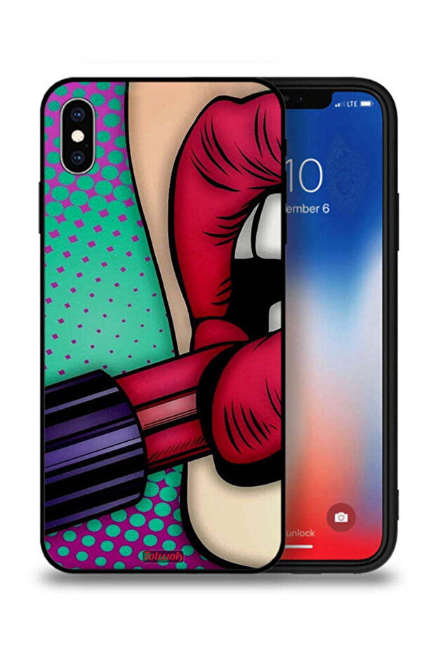 غطاء حماية لجهاز Apple iPhone XS Max أحمر شفاه
