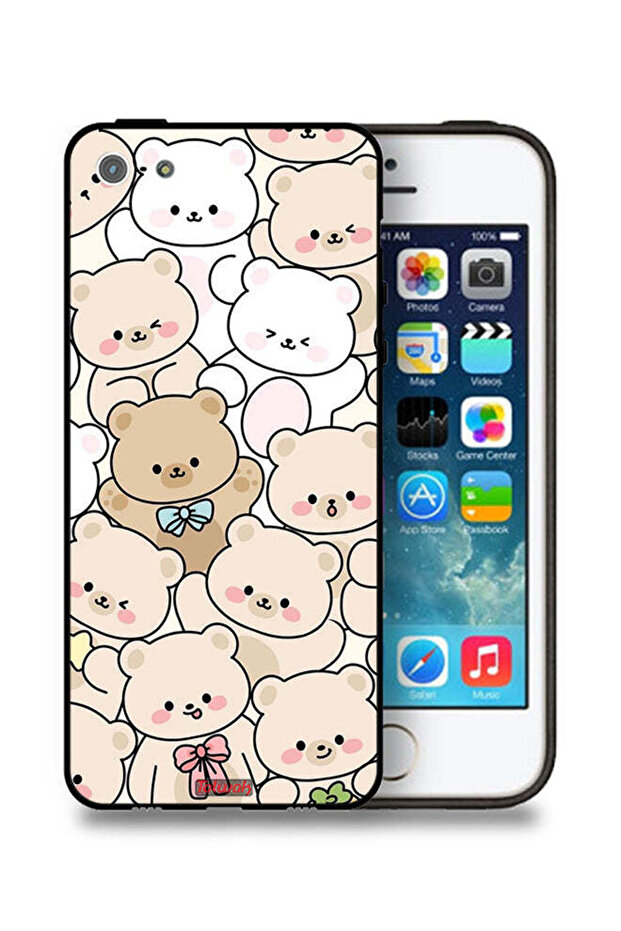 جراب حماية من Apple iPhone 5/5s/SE بنقشة دببة - 1