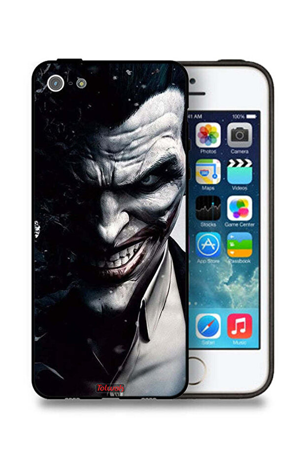 غطاء حماية لجهاز Apple iPhone 5/5s/SE بتصميم نصف وجه الجوكر