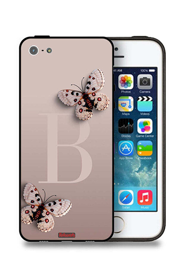 غطاء حماية لجهاز Apple iPhone 5/5s/SE بنقشة فراشات