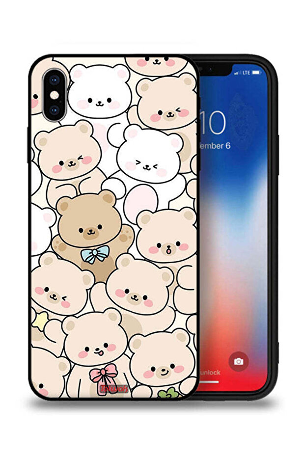 جراب حماية لجهاز Apple iPhone XS Max بنقشة الدببة - 1