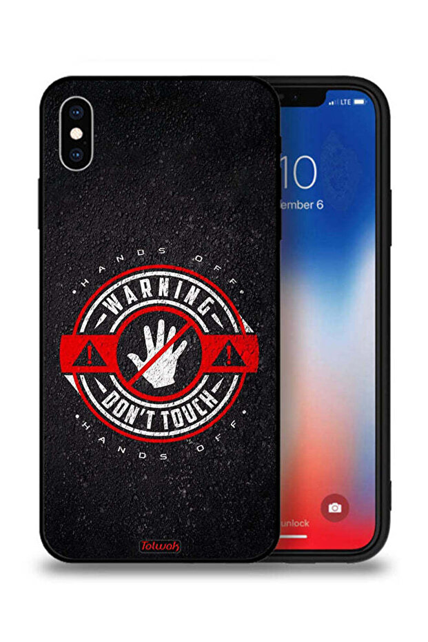 جراب حماية لجهاز Apple iPhone XS تحذير: لا تلمسه - 1