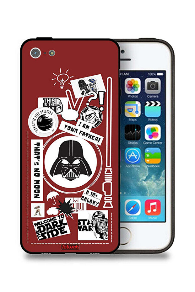 غطاء حماية لجهاز Apple iPhone 5/5s/SE - ملصق "مرحبًا بكم في الجانب المظلم"