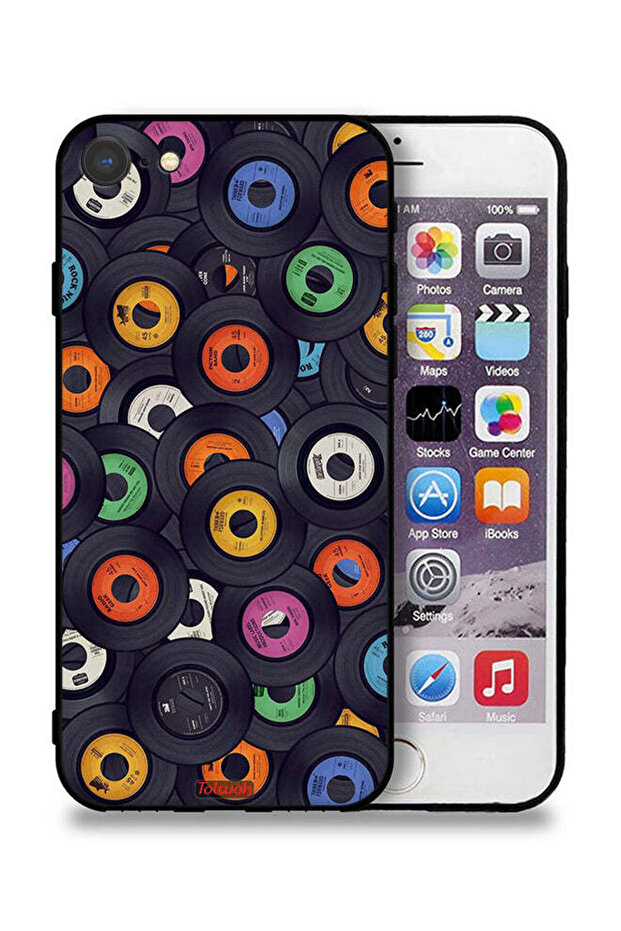 غطاء حماية لجهاز Apple iPhone 7 بنمط أقراص مضغوطة - 1