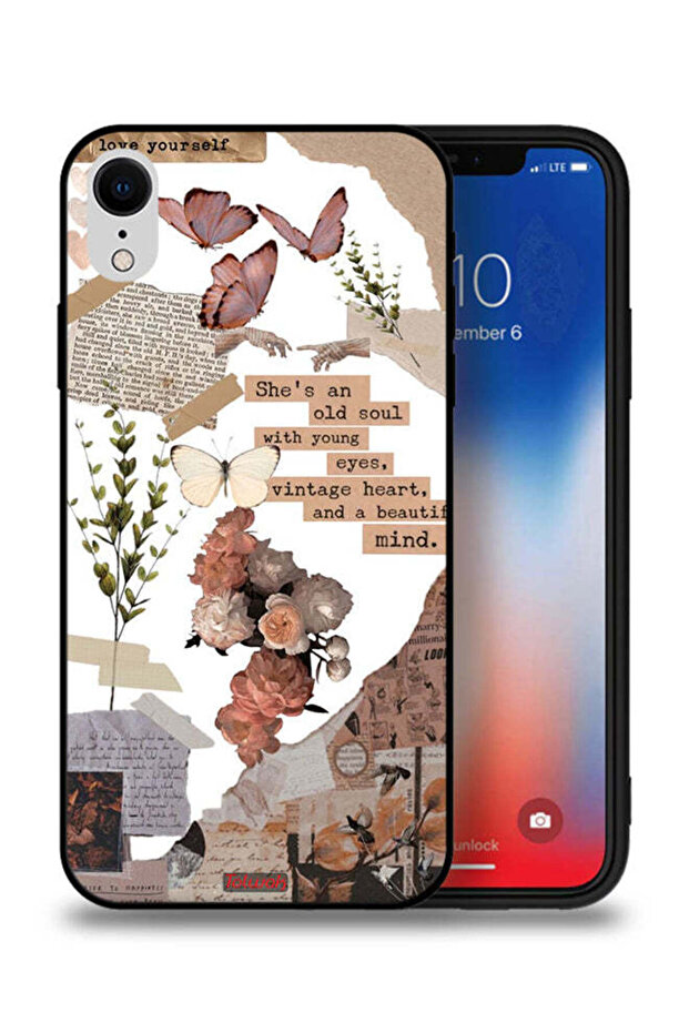 جراب حماية لجهاز Apple iPhone XR مطبوع عليه عبارة "She Is An Old Soul"