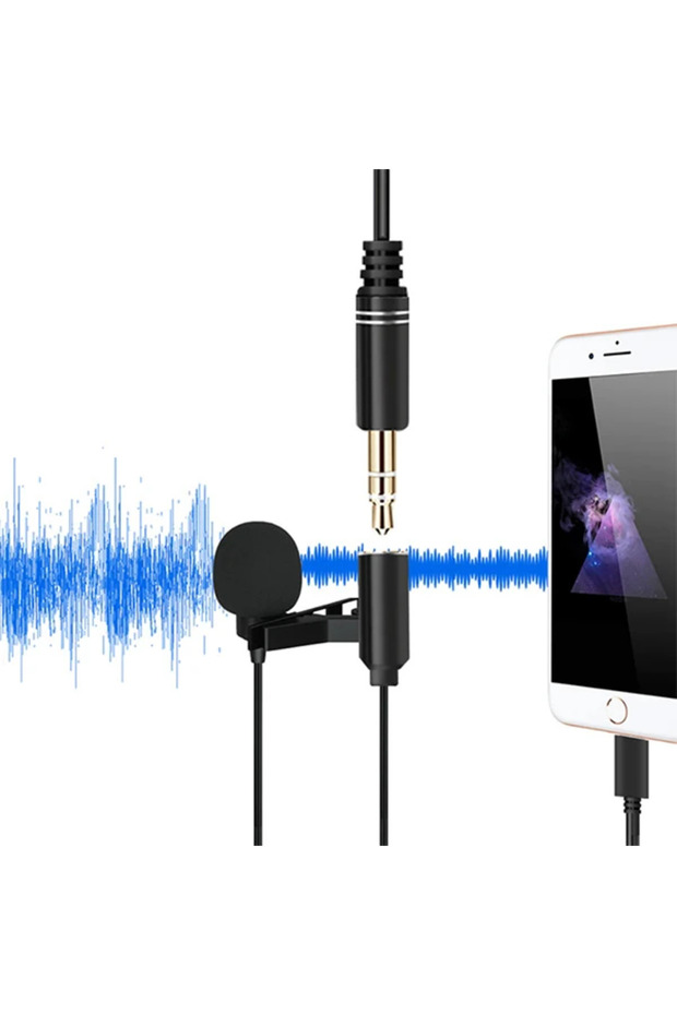 ALLY iPhone Lightning Yaka Mikrofonu+3.5MM jack Profesyonel Youtuber Mikrofonu-( - NHR1785-9616 - 3