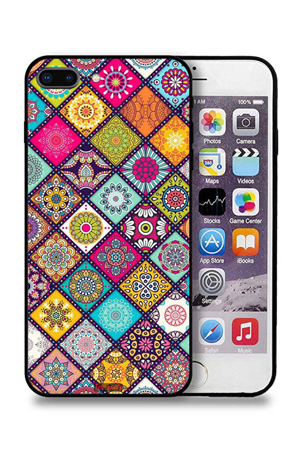 Apple iPhone 7 Plus Protective Case Mandala Squares Pattern - 1