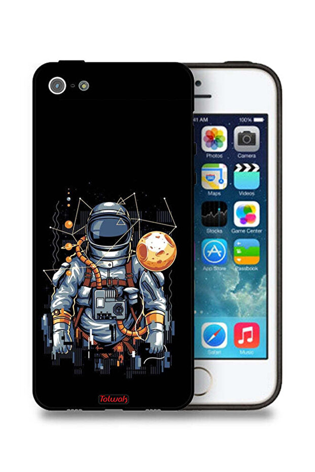 جراب حماية لجهاز Apple iPhone 5/5s/SE بتصميم رائد فضاء تجريدي