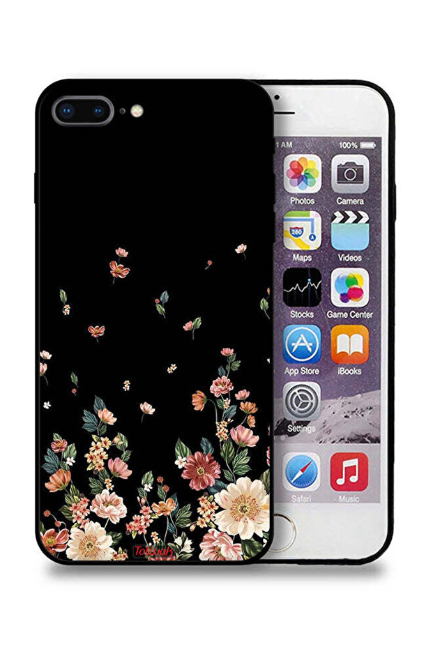 غطاء حماية لجهاز Apple iPhone 8 Plus مع زهور صغيرة في الأسفل