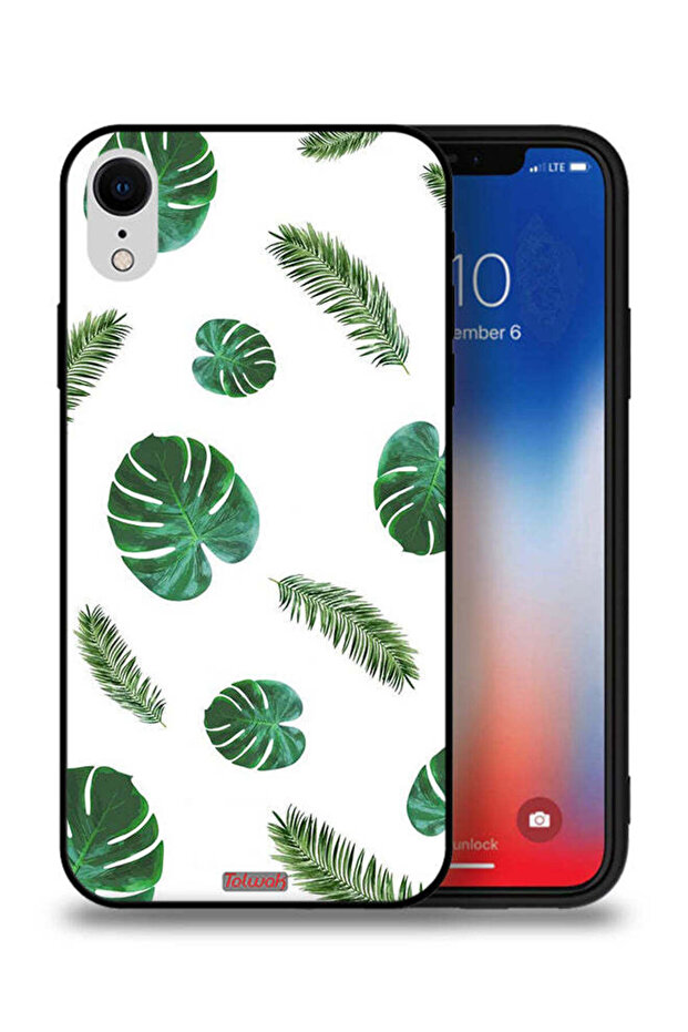غطاء حماية لجهاز Apple iPhone XR بنقشة ريش فنية