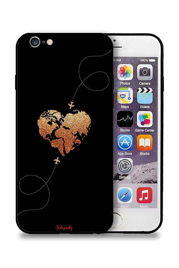 Apple iPhone 6/6s Protective Case Airplanes Touching Heart