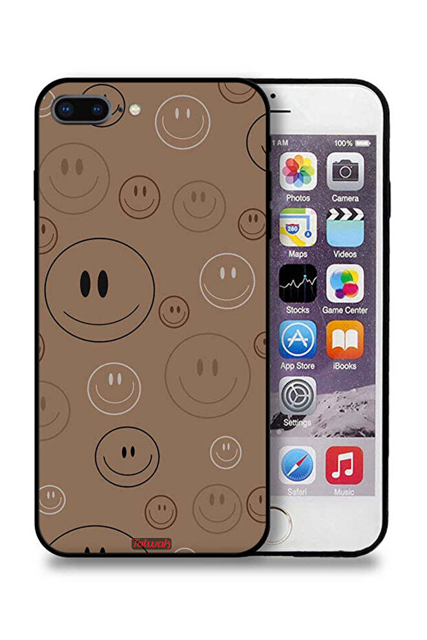 جراب حماية لجهاز Apple iPhone 7 Plus بنقشة وجوه مبتسمة - 1