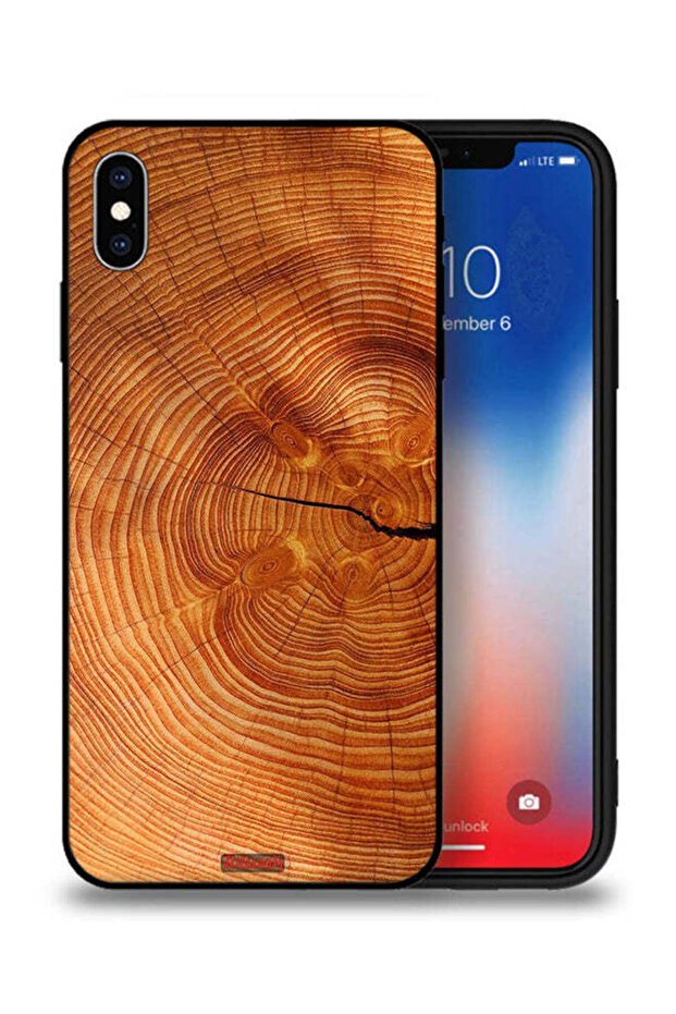 غطاء حماية لجهاز Apple iPhone XS Max مصنوع من الخشب المتصدع