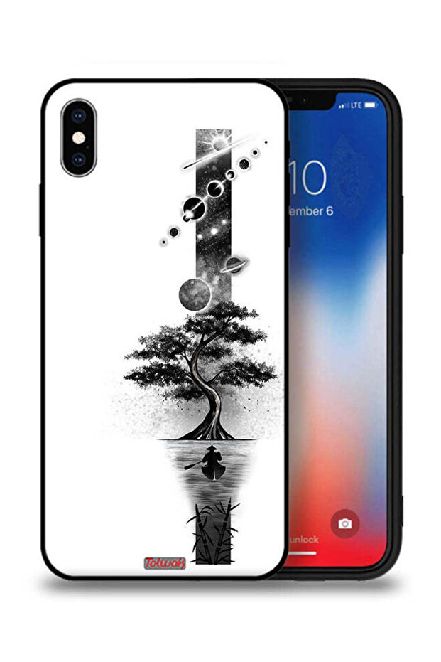 جراب حماية لجهاز Apple iPhone XS بتصميم فن الأرض والفضاء