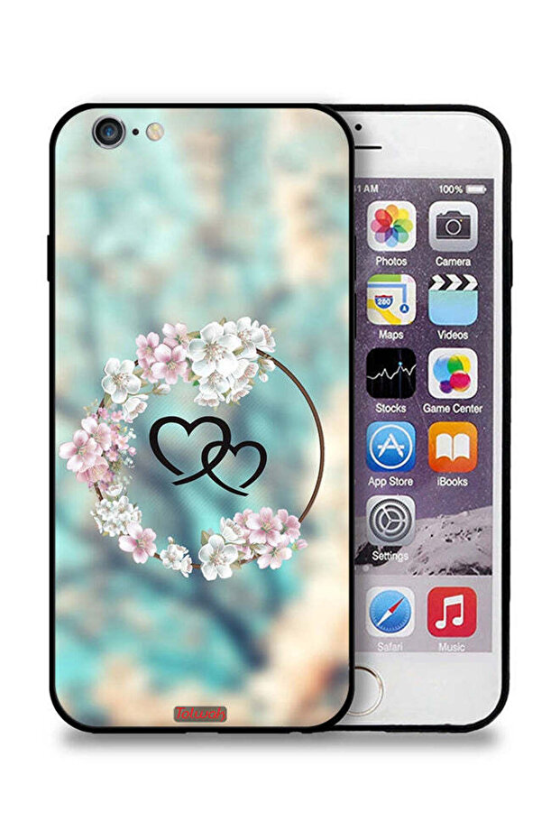 غطاء حماية لهاتف Apple iPhone 6 Plus/6s Plus برسومات قلوب وحلقات فنية