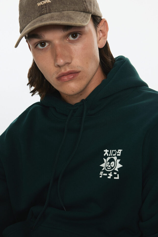 Loose Fit Baskılı ve Kapüşonlu Üst - 2