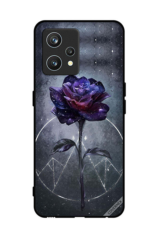 غطاء حماية لهاتف Realme 9 Pro Plus بخلفية زهور داكنة