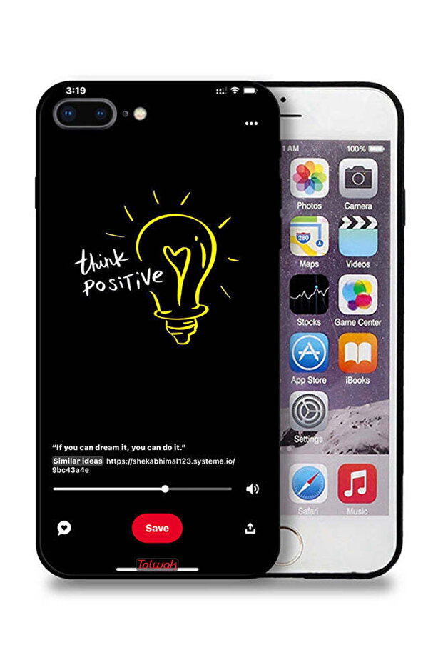 جراب حماية لجهاز Apple iPhone 7 Plus - فكر إيجابيًا