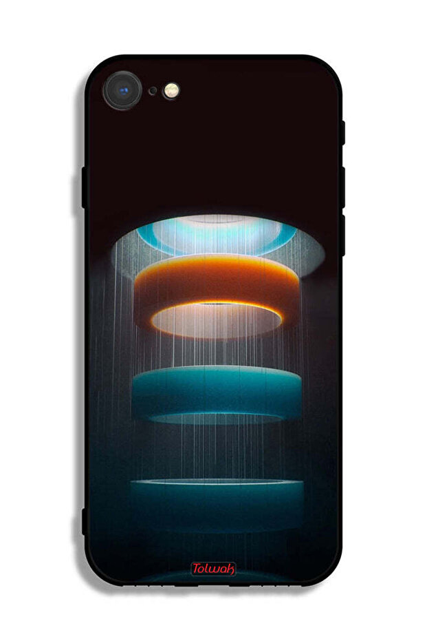 غطاء حماية لهاتف آيفون 7 من آبل بنمط حلقات فنية - 2