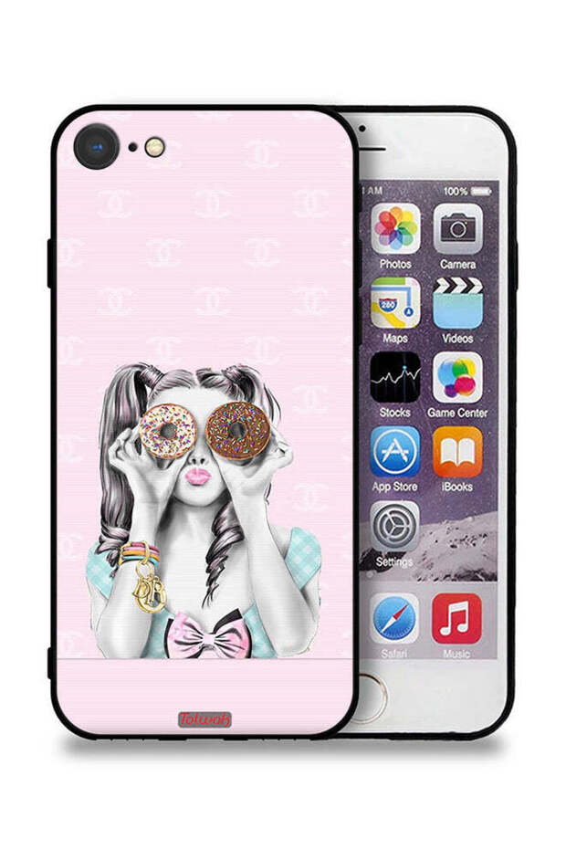 جراب حماية لجهاز Apple iPhone SE (2020) يحمل قطعتين من الدونات