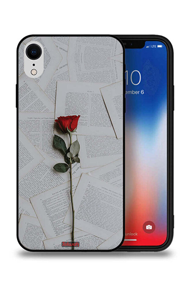 غطاء حماية لجهاز Apple iPhone XR وردي على ورق