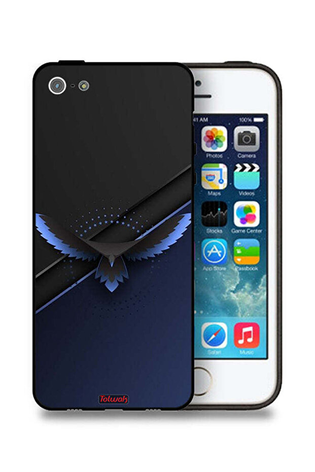 غطاء حماية لجهاز Apple iPhone 5/5s/SE بتصميم فن تجريدي رقمي من تصميم النسر