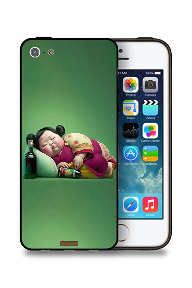 جراب حماية لهاتف Apple iPhone 5/5s/SE بتصميم فتاة سمينة