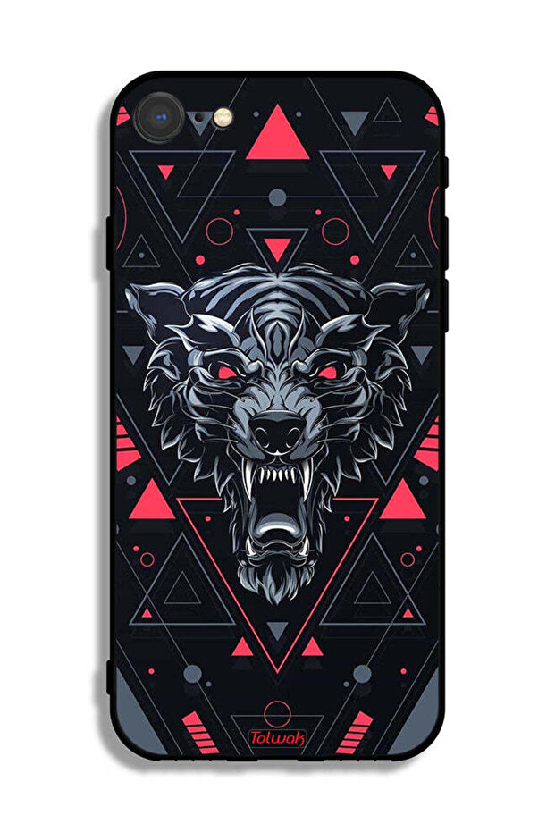 غطاء حماية لجهاز Apple iPhone 8 بتصميم الذئب المتمايل - 2