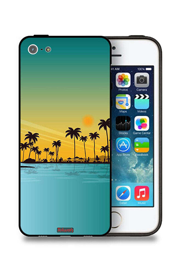 غطاء حماية لجهاز Apple iPhone 5/5s/SE بمناظر طبيعية فنية تجريدية
