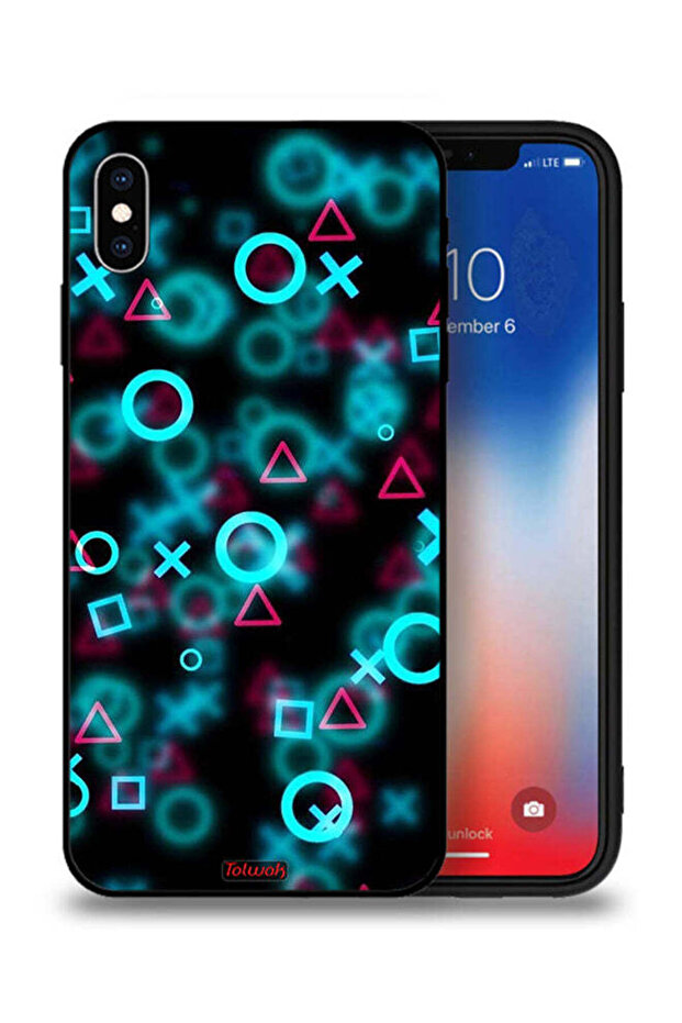 جراب حماية لجهاز Apple iPhone XS Max بأيقونات لعبة Squid صغيرة