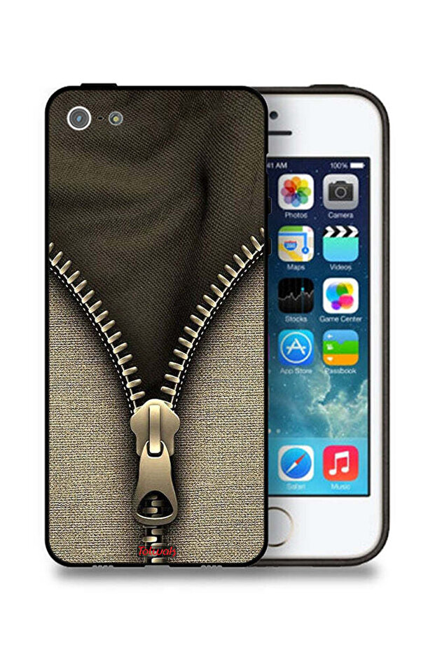 جراب حماية بنمط سحاب لهاتف Apple iPhone 5/5s/SE - 1