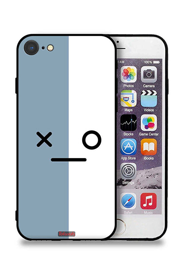 غطاء حماية لجهاز Apple iPhone 8 بأيقونات الوجه