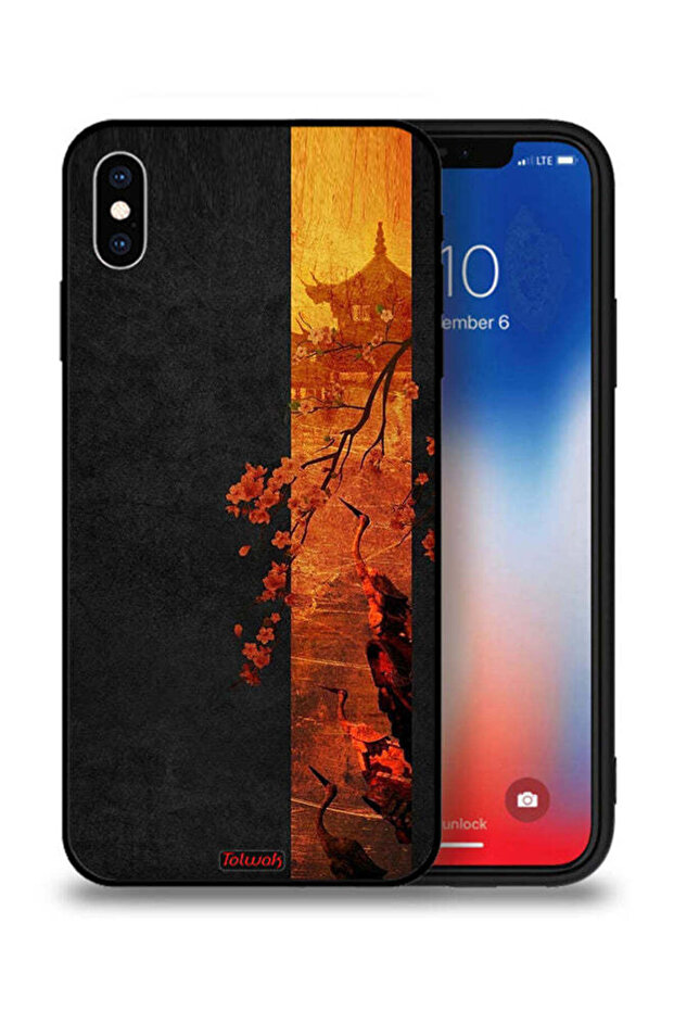 جراب حماية Apple iPhone XS Max بألوان الخريف الفنية