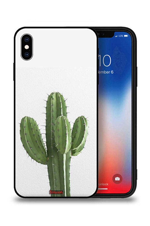 غطاء حماية لجهاز Apple iPhone XS Max بنقشة نبات الصبار