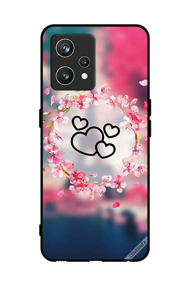 غطاء حماية لهاتف Realme 9 Pro Plus مع مشبك فني على شكل قلوب