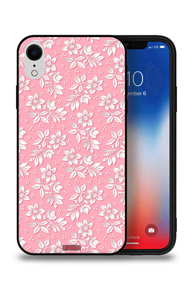 Apple iPhone XR Protective Case Flowers Background Pattern - 1