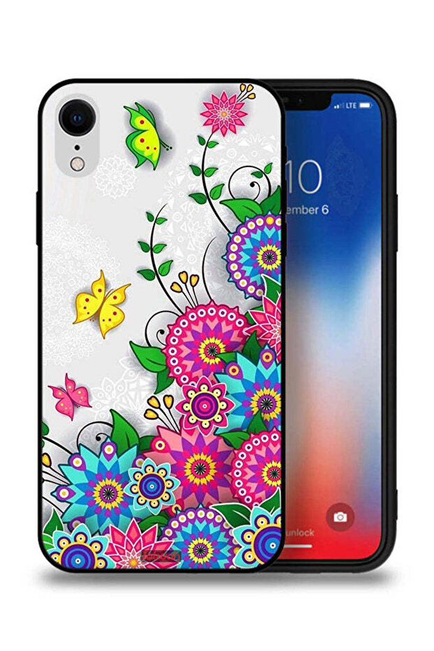 غطاء حماية لجهاز Apple iPhone XR بنقشة زهور ماندالا