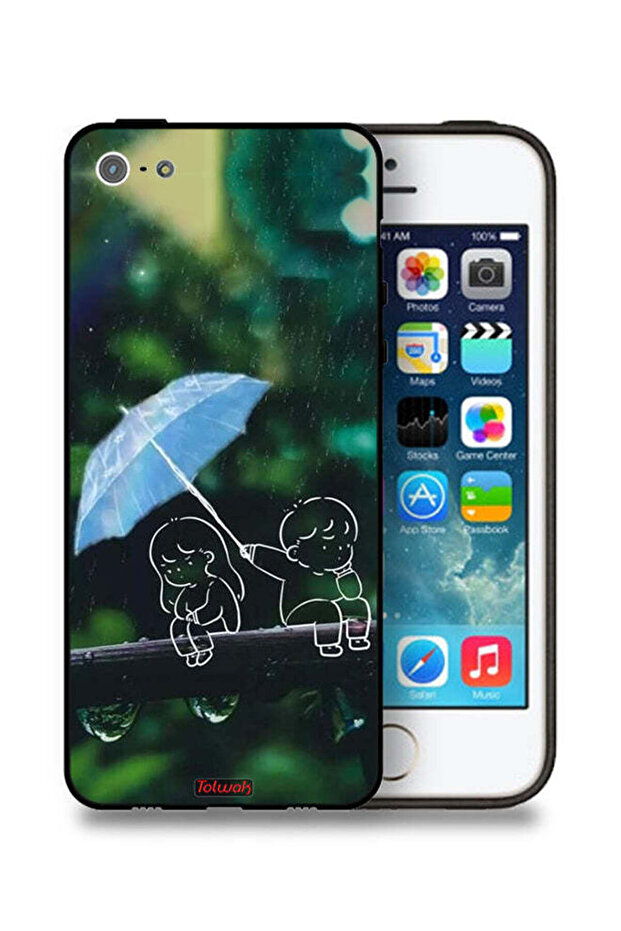 جراب حماية لهاتف Apple iPhone 5/5s/SE برسومات زوجين من الفن التجريدي