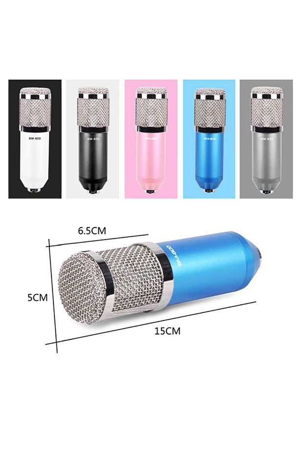 BM800 Condenser Stüdyo Profesyonel Kayıt ve Yayın Mikrofonu Studio-(5775) - MLN5115-9695 - 4
