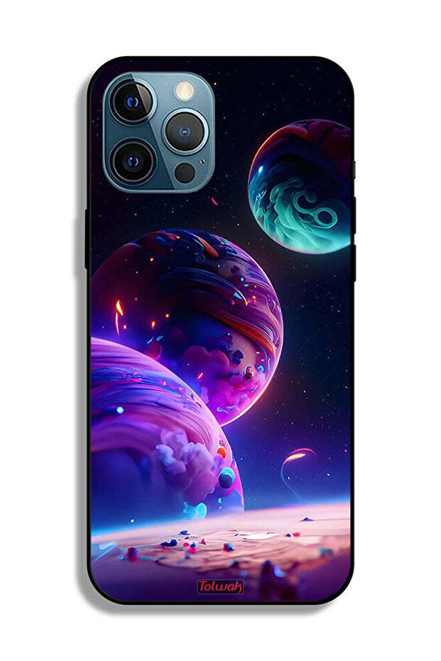 جراب حماية لجهاز Apple iPhone 12 Pro Max بنمط كوكبي - 2