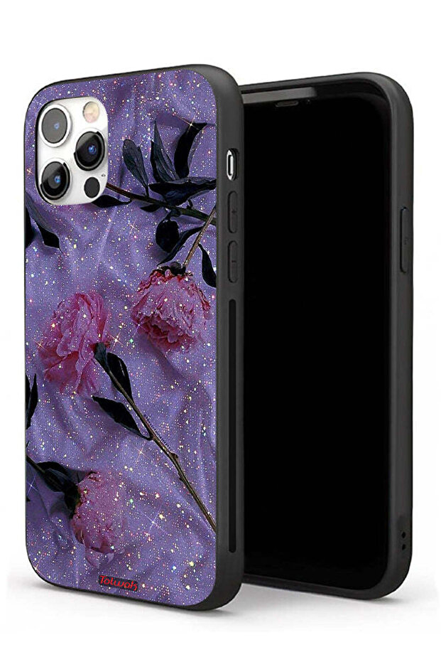 غطاء حماية لجهاز Apple iPhone 11 Pro Max بنقشة ورود لامعة
