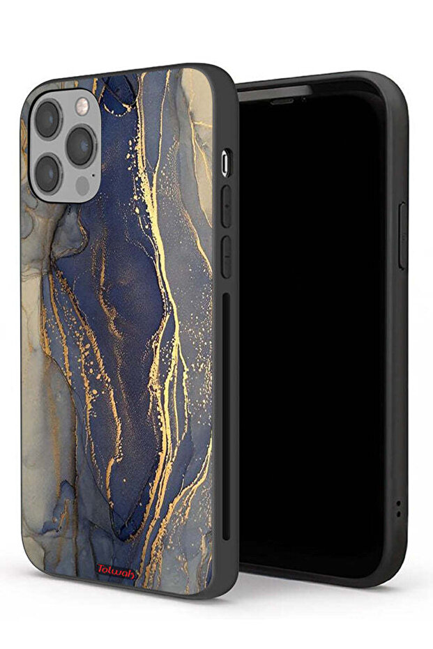 Apple iPhone 12 Pro Max Protective Case Gliter Marble Pattern - 1