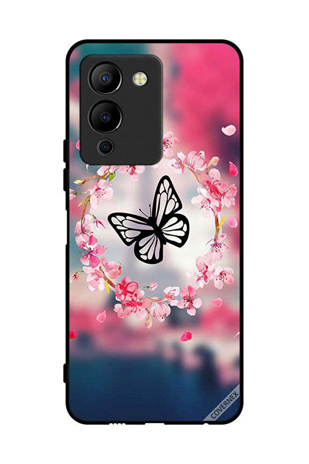 غطاء حماية لهاتف Infinix Note 12 G96 بتصميم فراشة وحلقات زهور