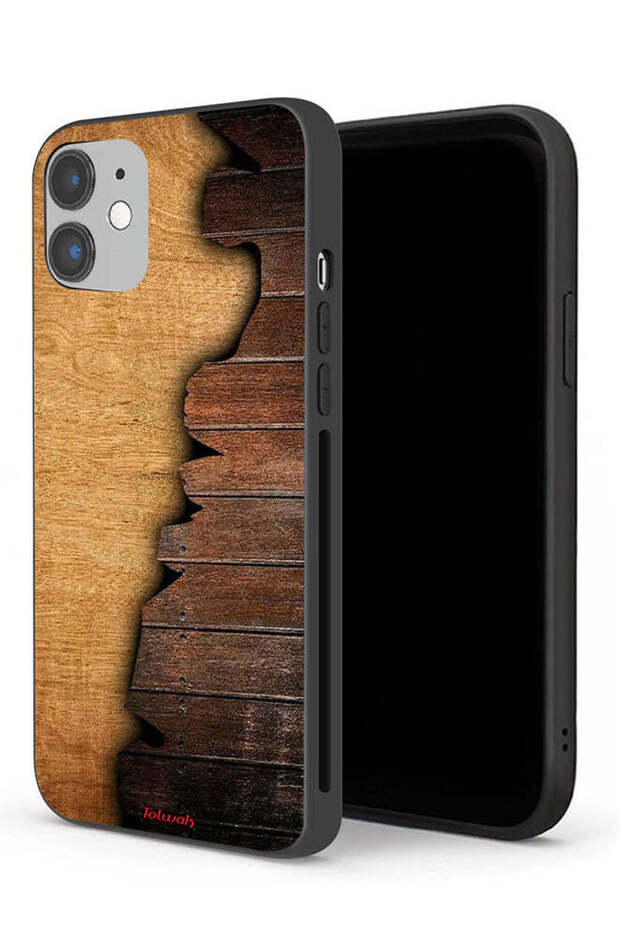 جراب حماية لجهاز Apple iPhone 12 بنمط خشبي عتيق
