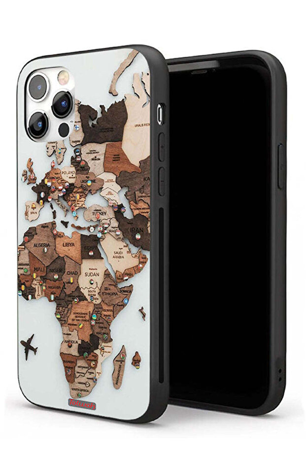 جراب حماية لجهاز Apple iPhone 11 Pro Max بتصميم خريطة العالم