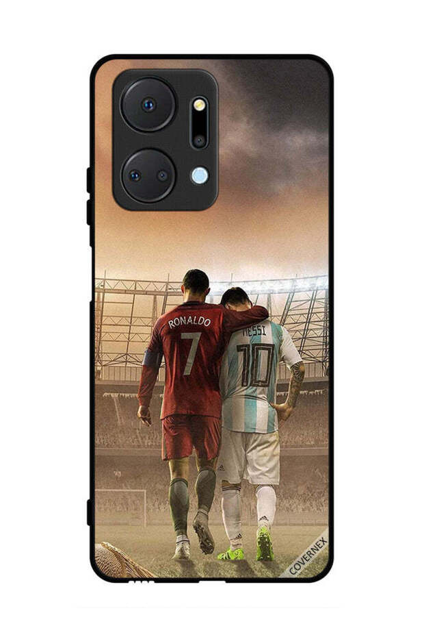 غطاء حماية لهاتف Honor X7a ميسي ورونالدو