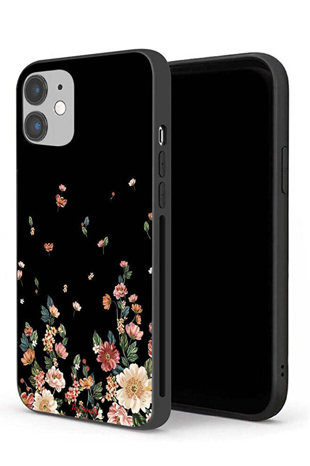 جراب حماية لجهاز Apple iPhone 12 مع زهور صغيرة في الأسفل